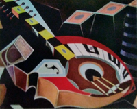 Fine art abstraction with architectural movement