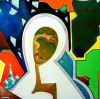 Fine art abstraction with architectural movement